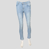 Women's Pearls Denim Pant - Light Blue, Women, Pants & Tights, Chase Value, Chase Value