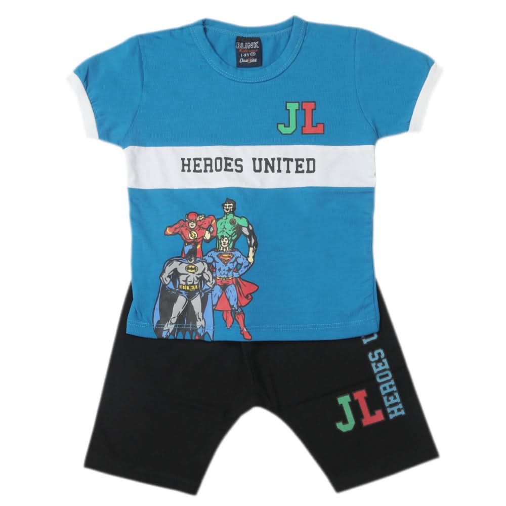 Boys Half Sleeves Short Suit - Blue, Kids, Boys Sets And Suits, Chase Value, Chase Value