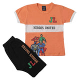 Boys Half Sleeves Short Suit - Peach, Kids, Boys Sets And Suits, Chase Value, Chase Value