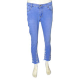 Women's Pearls & Embroidered Bottom Denim Pant - Dark Blue, Women, Pants & Tights, Chase Value, Chase Value