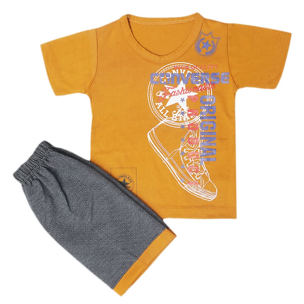 Boys Half Sleeves Short Suit - Brown, Kids, Boys Sets And Suits, Chase Value, Chase Value