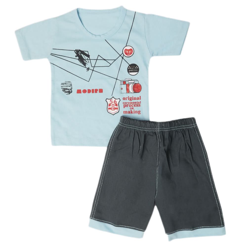 Boys Half Sleeves Short Suit - Blue, Kids, Boys Sets And Suits, Chase Value, Chase Value