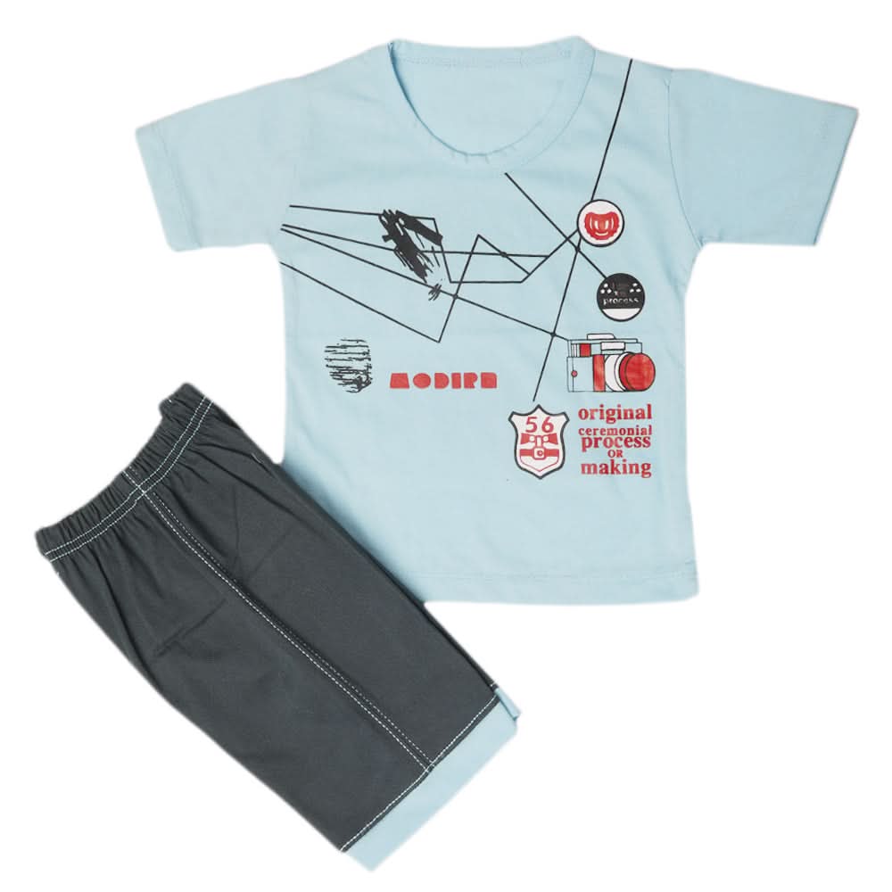 Boys Half Sleeves Short Suit - Blue, Kids, Boys Sets And Suits, Chase Value, Chase Value