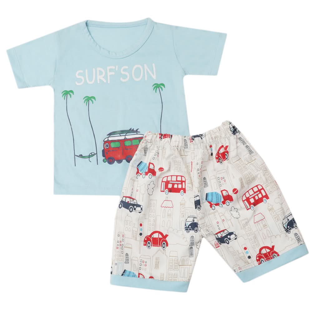 Boys Half Sleeves Short Suit - Blue, Kids, Boys Sets And Suits, Chase Value, Chase Value