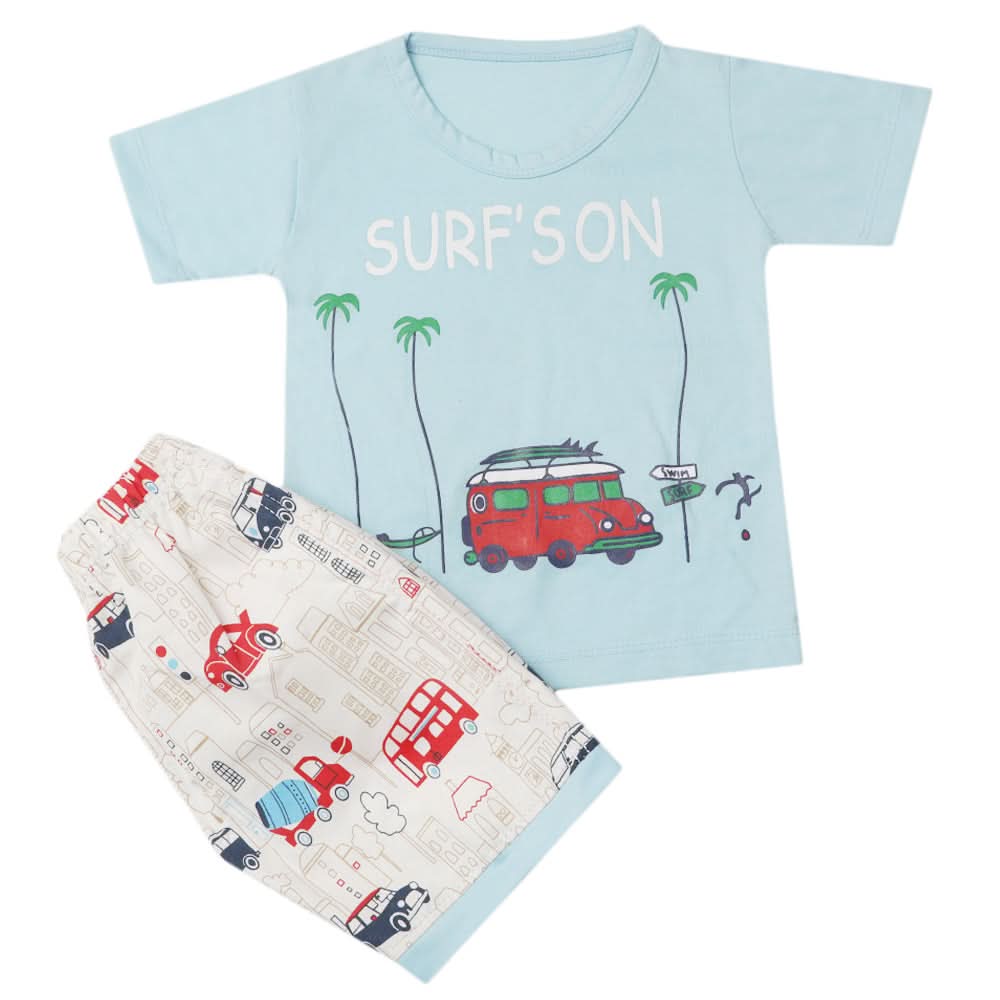 Boys Half Sleeves Short Suit - Blue, Kids, Boys Sets And Suits, Chase Value, Chase Value