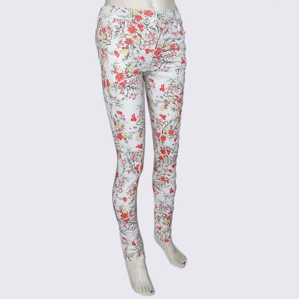 Women's Cotton Printed Pant - White, Women, Pants & Tights, Chase Value, Chase Value