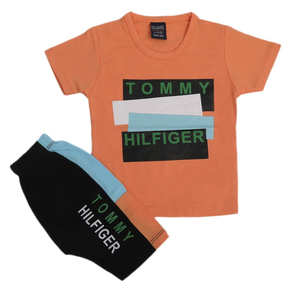 Boys Half Sleeves Short Suit - Peach, Kids, Boys Sets And Suits, Chase Value, Chase Value