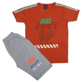Boys Half Sleeves Short Suit - Rust, Kids, Boys Sets And Suits, Chase Value, Chase Value