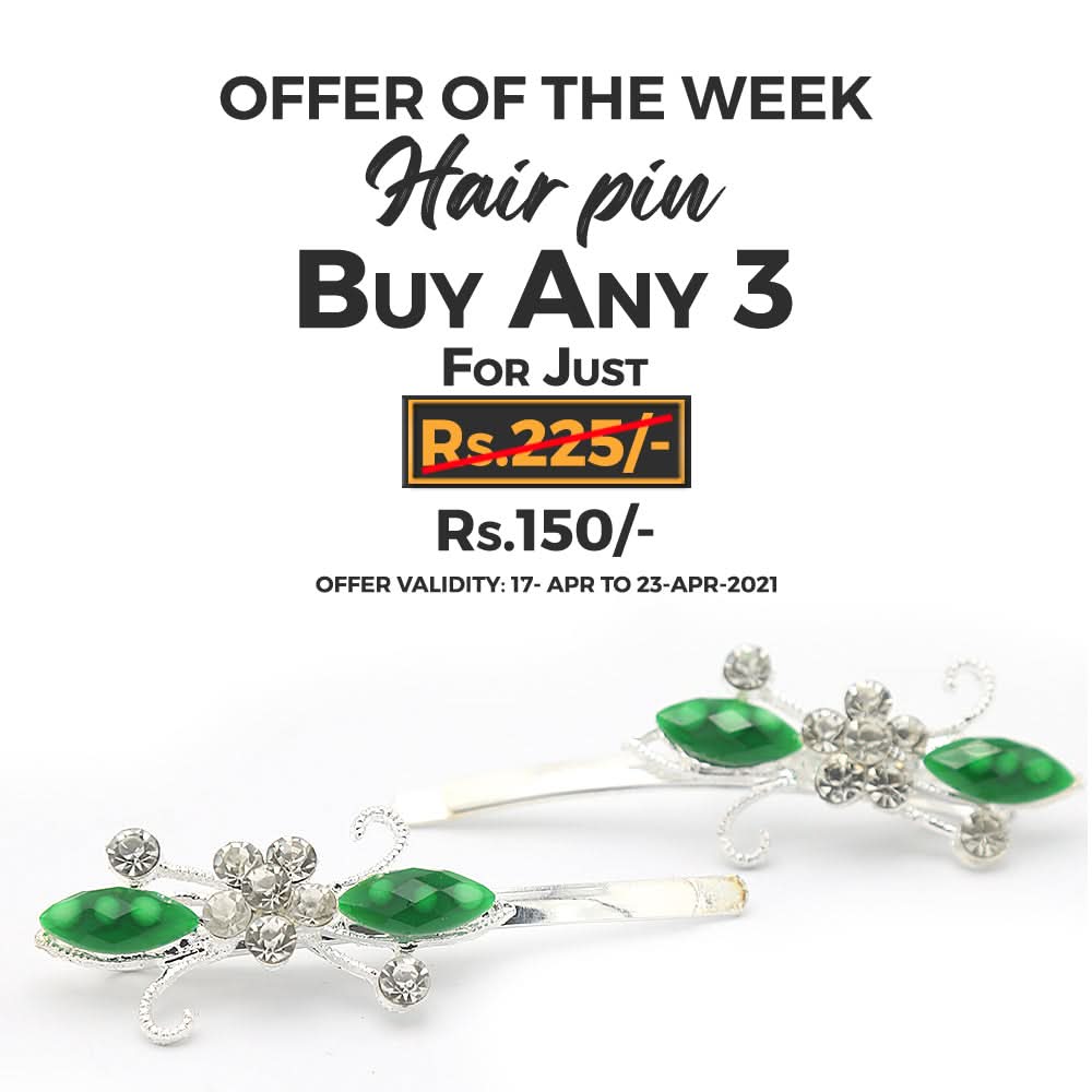 Women's Hair Pin & Clip - Green, Women, Hair And Head Jewellery, Chase Value, Chase Value