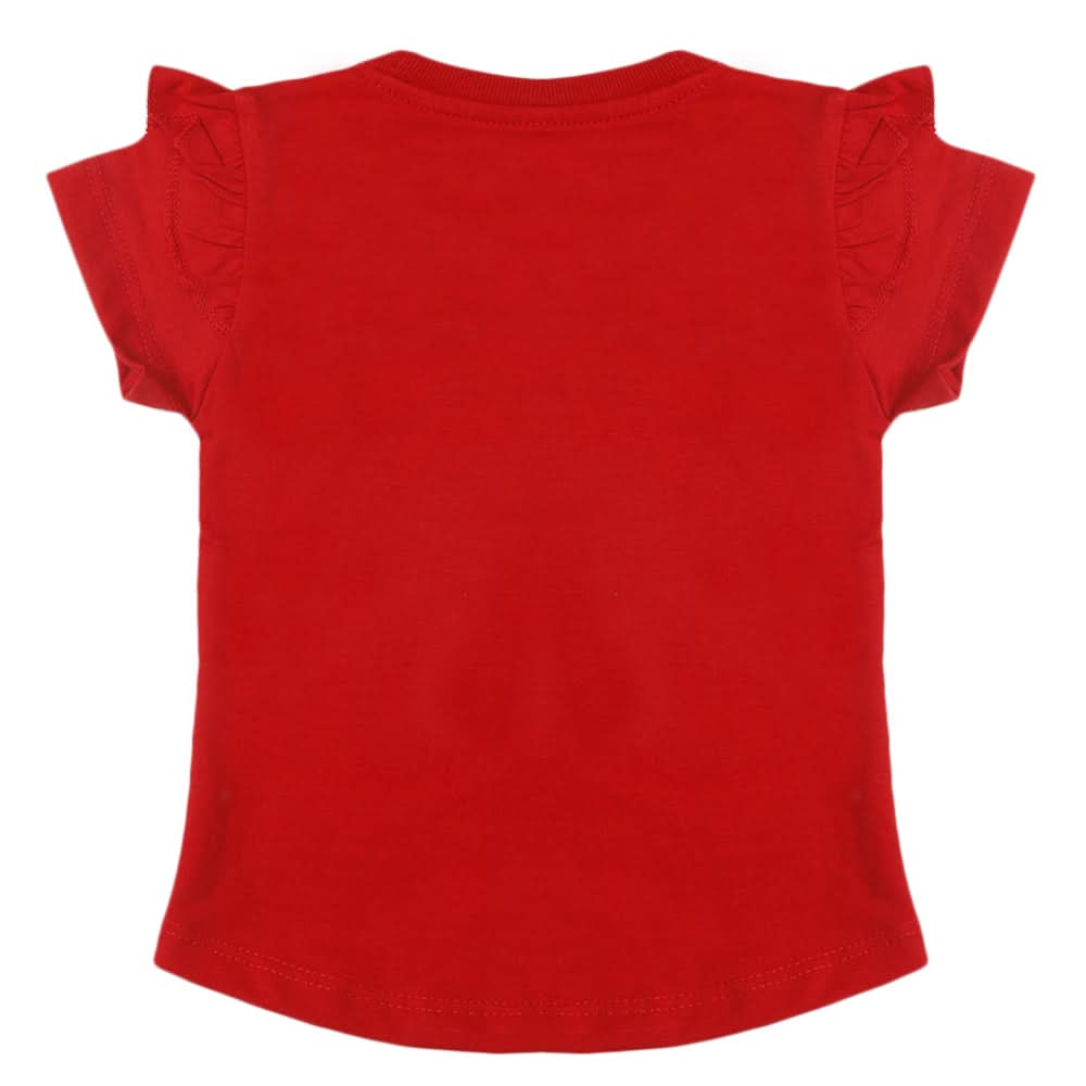 Girls Half Sleeves T-Shirt - Red, Kids, Girls T-Shirts, Chase Value, Chase Value