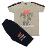 Boys Half Sleeves Short Suit - Beige, Kids, Boys Sets And Suits, Chase Value, Chase Value