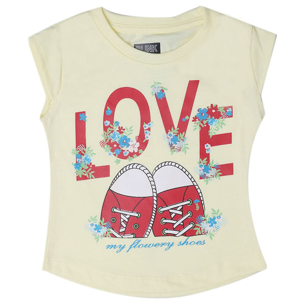 Girls Half Sleeves T-Shirt - Lemon, Kids, Girls T-Shirts, Chase Value, Chase Value