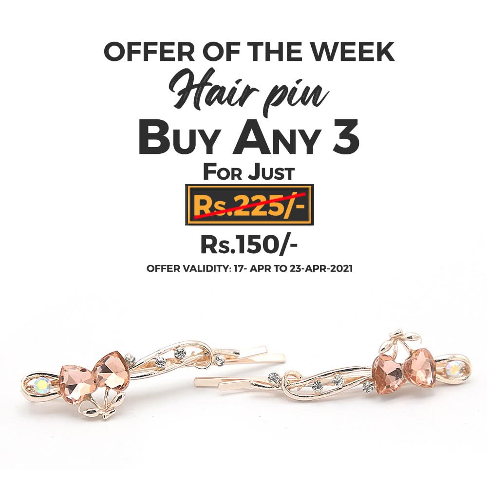 Women's Hair Pin & Clip - Peach, Women, Hair And Head Jewellery, Chase Value, Chase Value