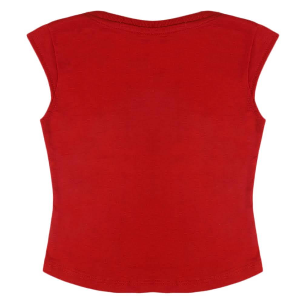 Girls Half Sleeves T-Shirt - Red, Kids, Girls T-Shirts, Chase Value, Chase Value