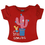 Girls Half Sleeves T-Shirt - Red, Kids, Girls T-Shirts, Chase Value, Chase Value