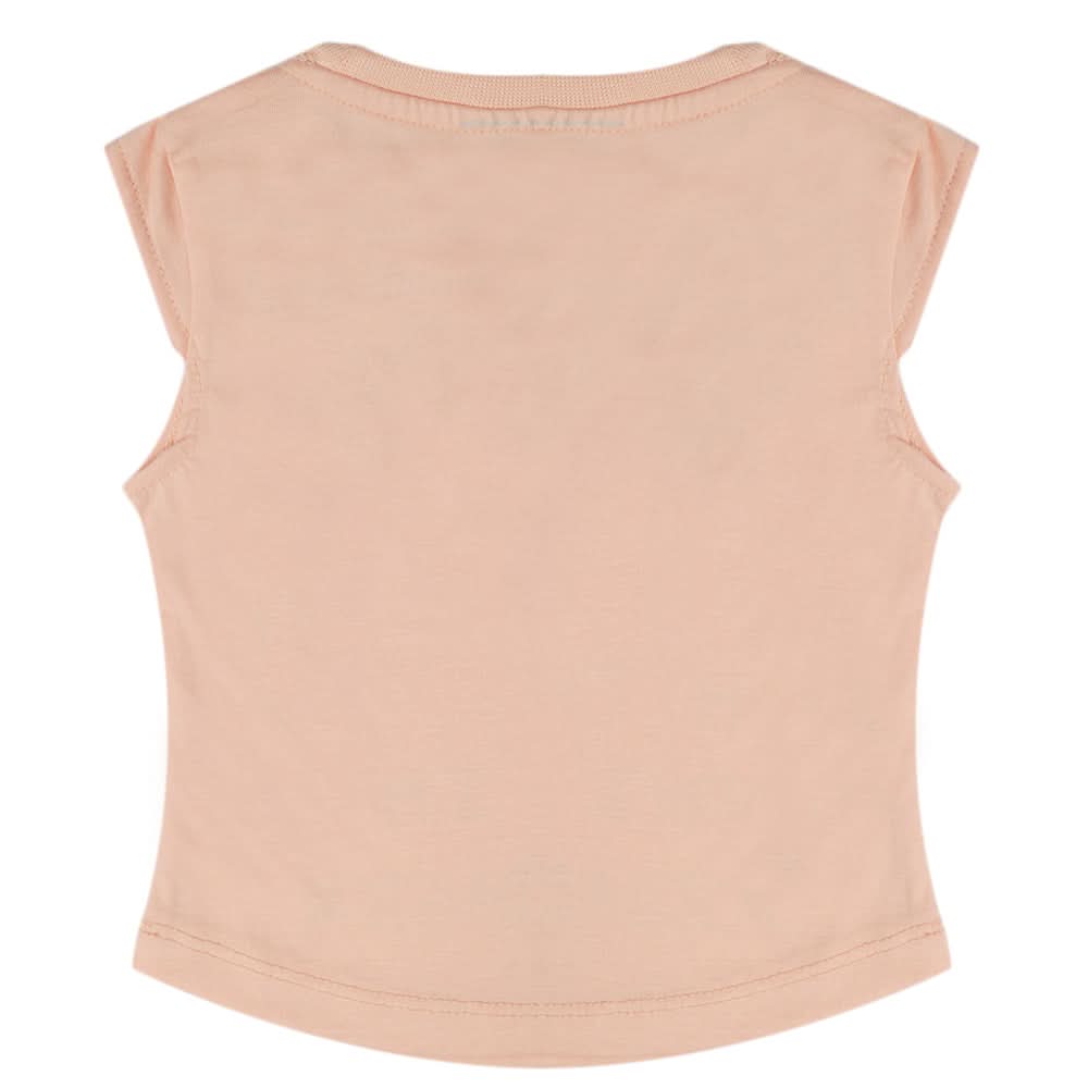 Girls Half Sleeves T-Shirt - Peach, Kids, Girls T-Shirts, Chase Value, Chase Value