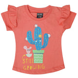 Girls Half Sleeves T-Shirt - Peach, Kids, Girls T-Shirts, Chase Value, Chase Value