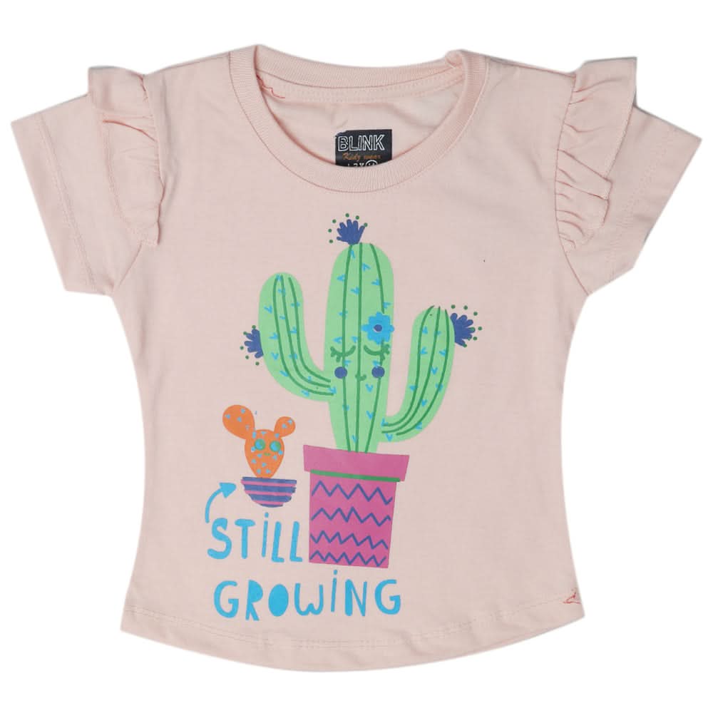 Girls Half Sleeves T-Shirt - Pink, Kids, Girls T-Shirts, Chase Value, Chase Value