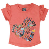 Girls Half Sleeves T-Shirt - Dark Peach, Kids, Girls T-Shirts, Chase Value, Chase Value