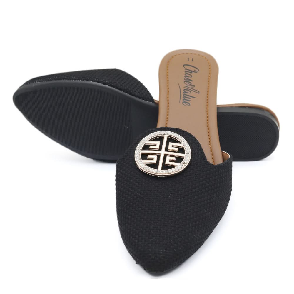 Women's Backless Slipper - Black, Women, Slippers, Chase Value, Chase Value