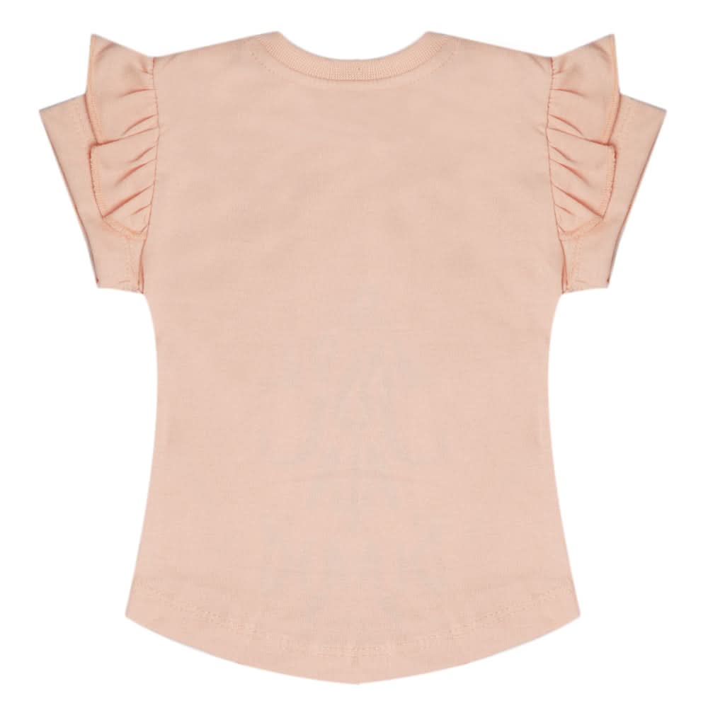 Girls Half Sleeves T-Shirt - Peach, Kids, Girls T-Shirts, Chase Value, Chase Value