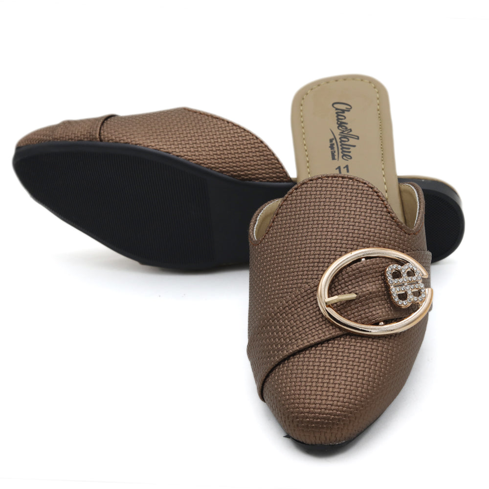 Women's Backless Slipper - Brown, Women, Slippers, Chase Value, Chase Value