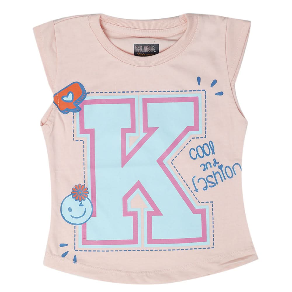 Girls Half Sleeves T-Shirt - Pink, Kids, Girls T-Shirts, Chase Value, Chase Value