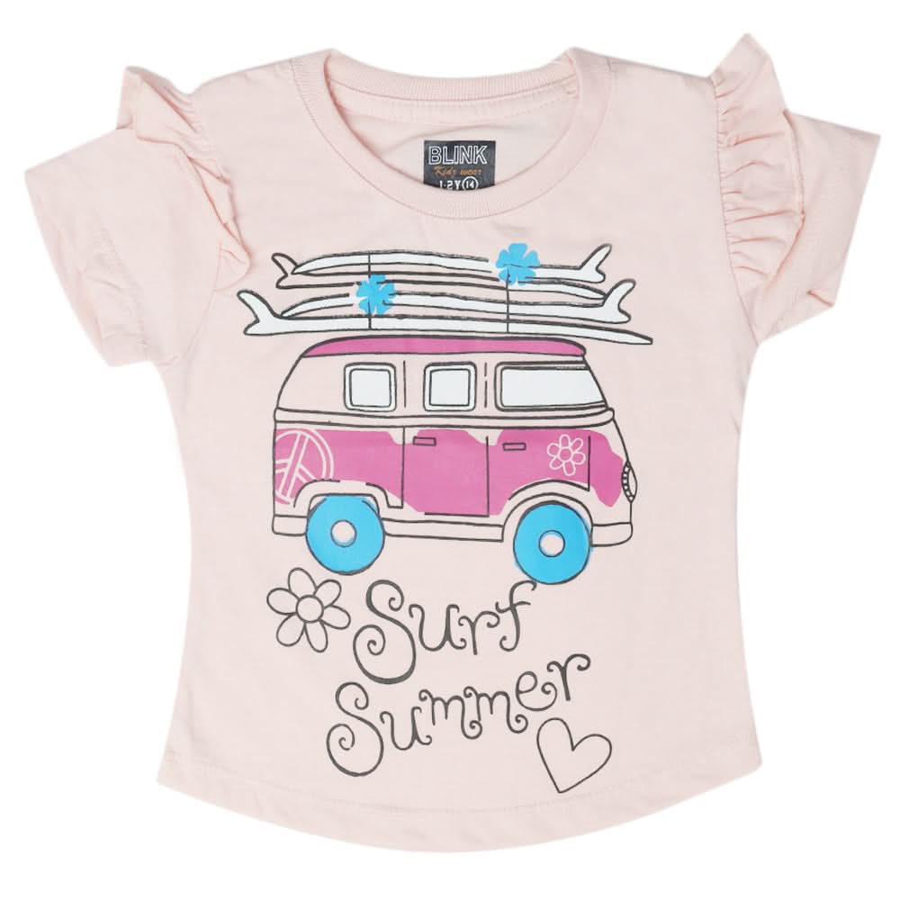 Girls Half Sleeves T-Shirt - Pink, Kids, Girls T-Shirts, Chase Value, Chase Value
