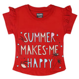 Girls Half Sleeves T-Shirt - Red, Kids, Girls T-Shirts, Chase Value, Chase Value