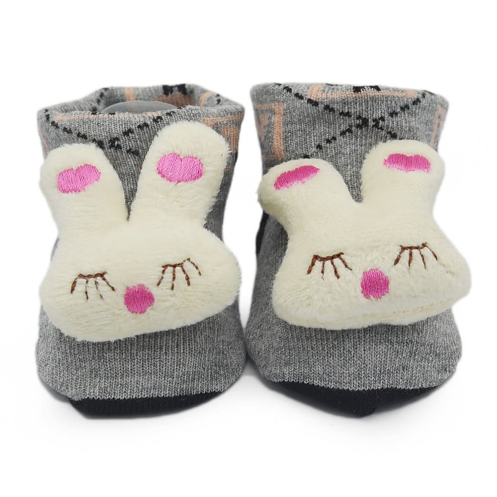Baby Socks Booties - Off White - Light Grey, Kids, NB Shoes And Socks, Chase Value, Chase Value