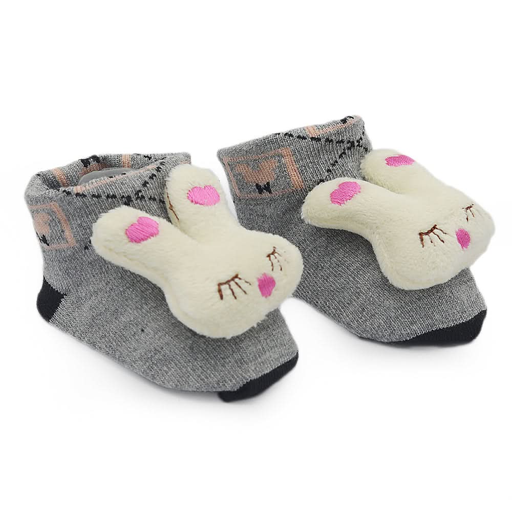 Baby Socks Booties - Off White - Light Grey, Kids, NB Shoes And Socks, Chase Value, Chase Value