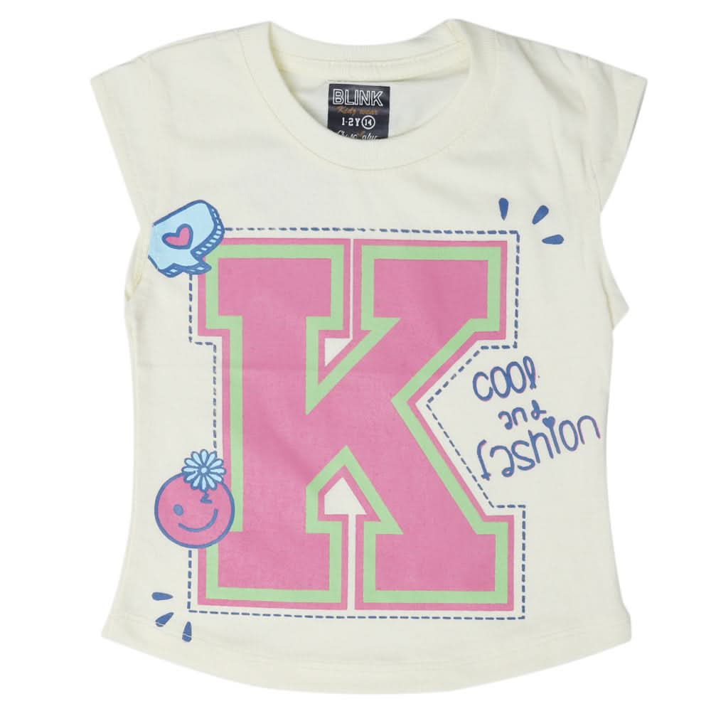 Girls Half Sleeves T-Shirt - Lemon, Kids, Girls T-Shirts, Chase Value, Chase Value
