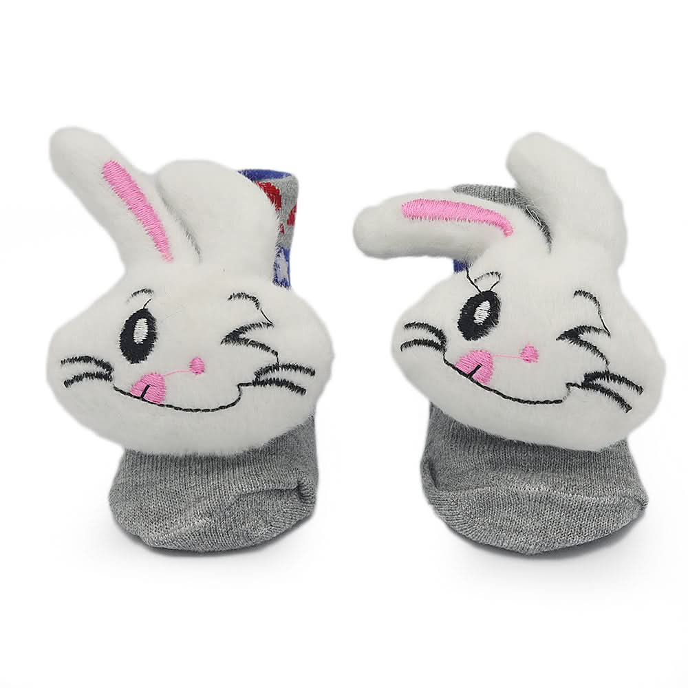 Baby Socks Booties - White - Light Grey, Kids, NB Shoes And Socks, Chase Value, Chase Value