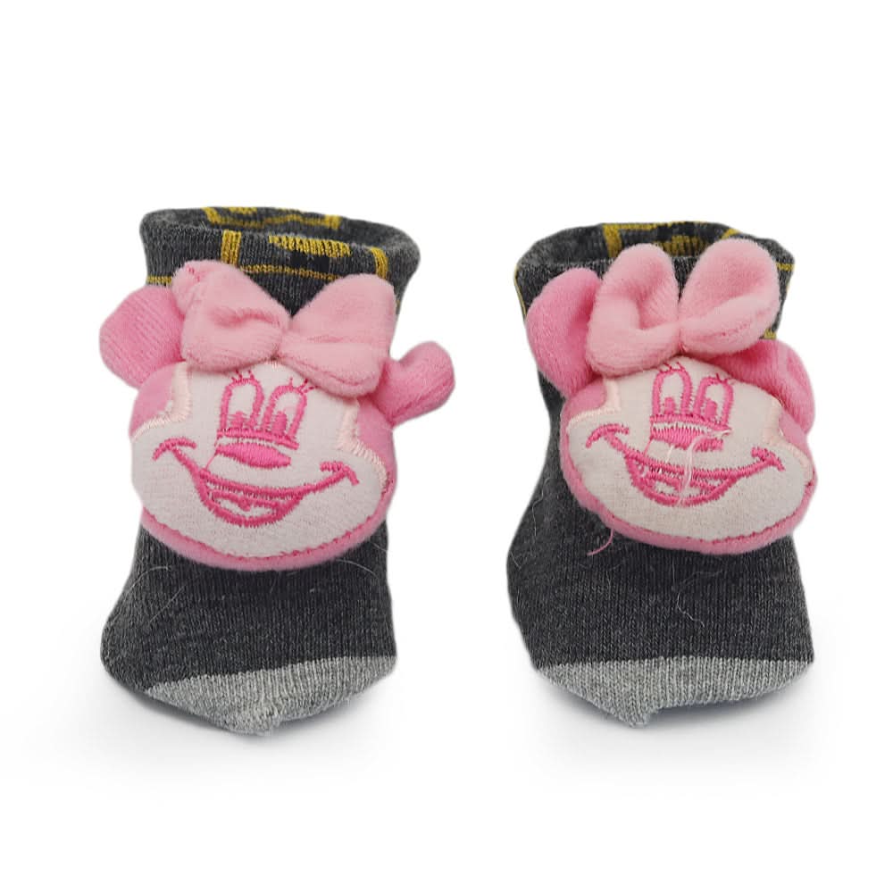 Baby Socks Booties - Pink - Dark Grey, Kids, NB Shoes And Socks, Chase Value, Chase Value