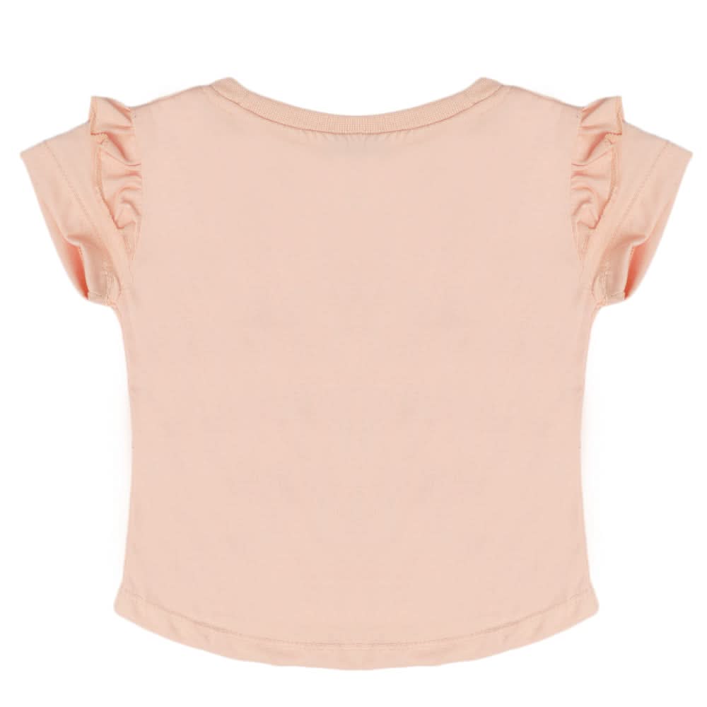 Girls Half Sleeves T-Shirt - Peach, Kids, Girls T-Shirts, Chase Value, Chase Value