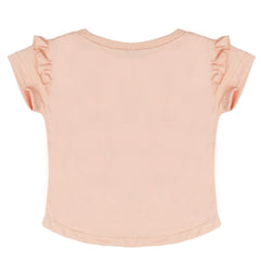 Girls Half Sleeves T-Shirt - Peach, Kids, Girls T-Shirts, Chase Value, Chase Value