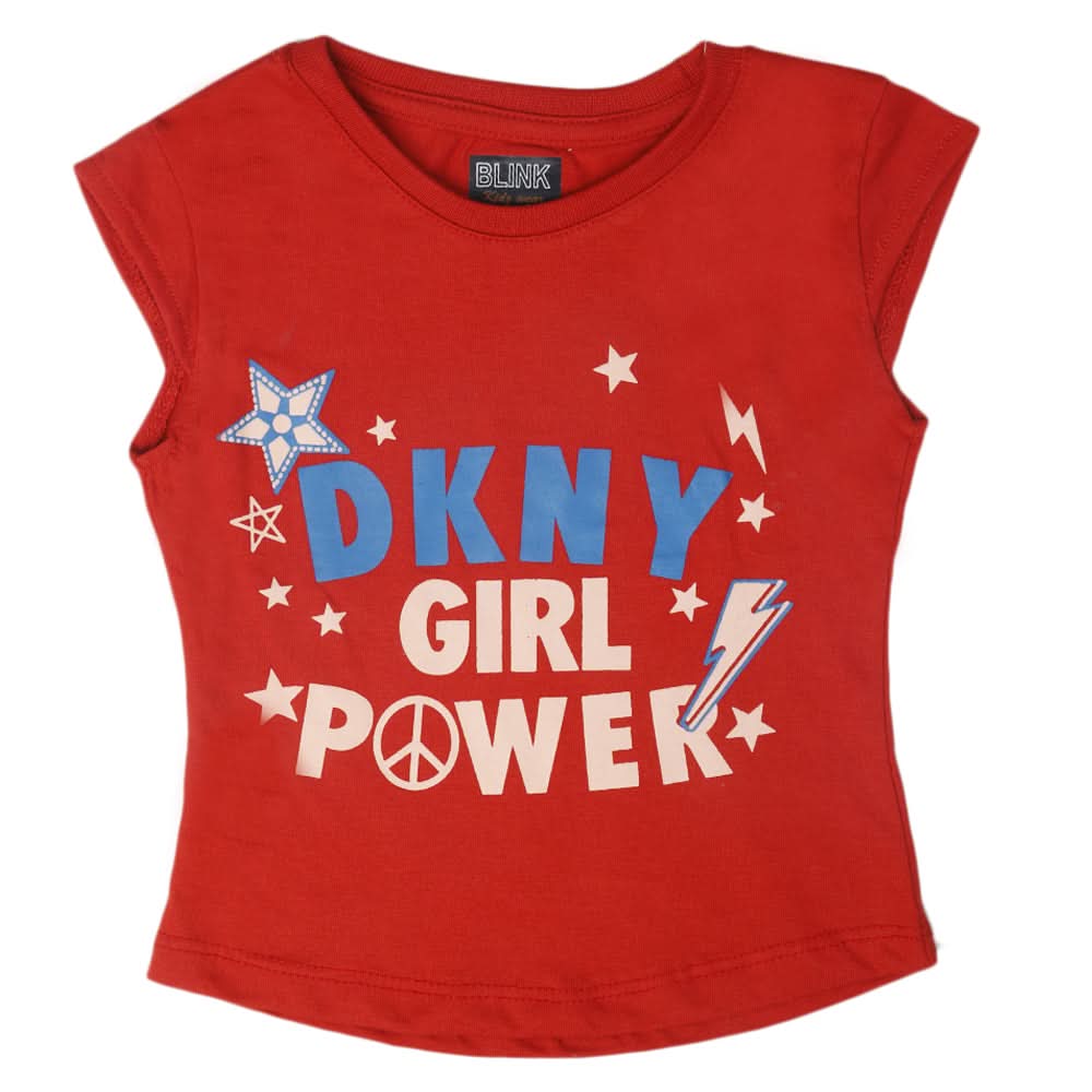 Girls Half Sleeves T-Shirt - Red, Kids, Girls T-Shirts, Chase Value, Chase Value