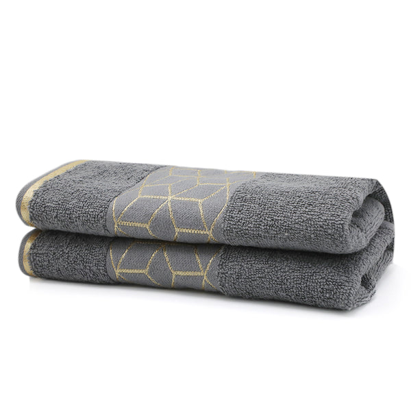 Greek Border Face Towel - Dark Grey, Home & Lifestyle, Face Towels, Chase Value, Chase Value