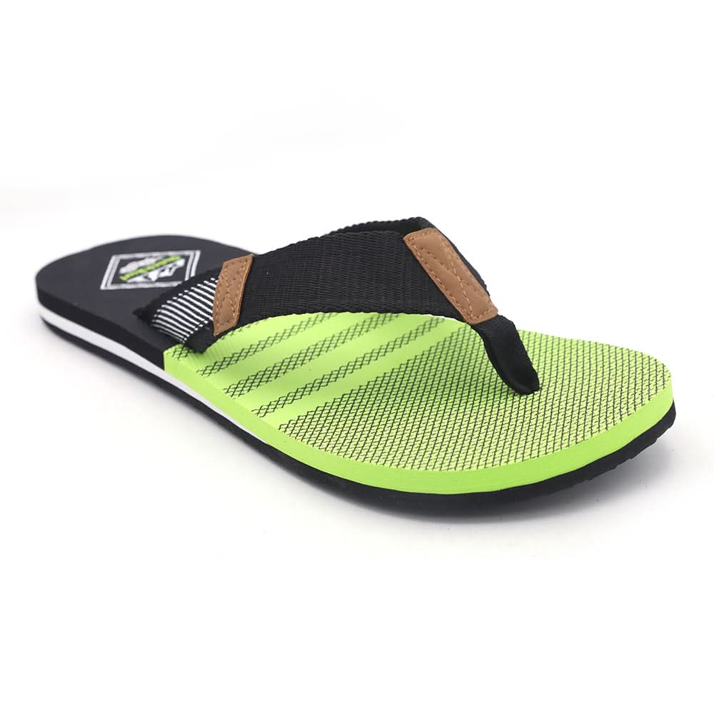Men's Slipper  6045 - Black Green, Men, Slippers, Chase Value, Chase Value
