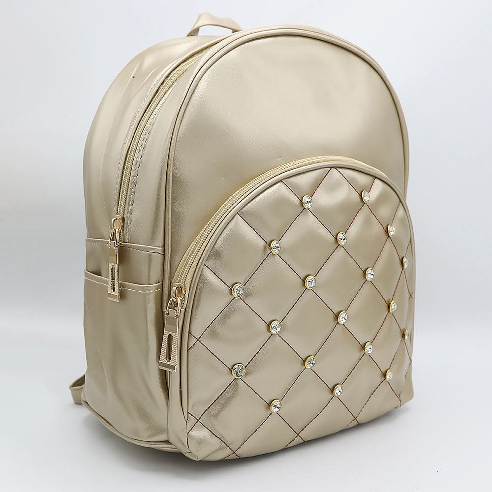Women's Backpack 7575 - Golden, Women, Bags, Chase Value, Chase Value