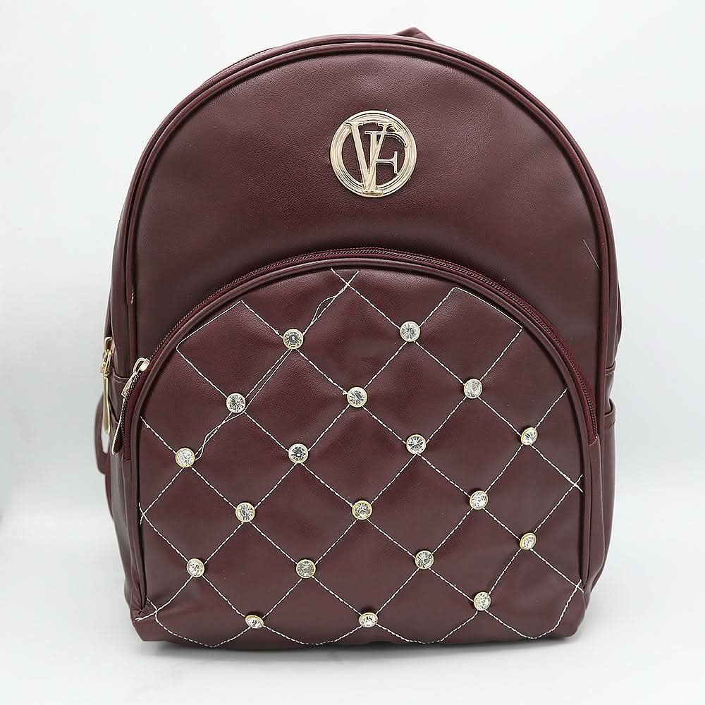 Women's Backpack 7575 - Maroon, Women, Bags, Chase Value, Chase Value