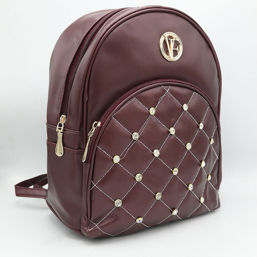 Women's Backpack 7575 - Maroon, Women, Bags, Chase Value, Chase Value