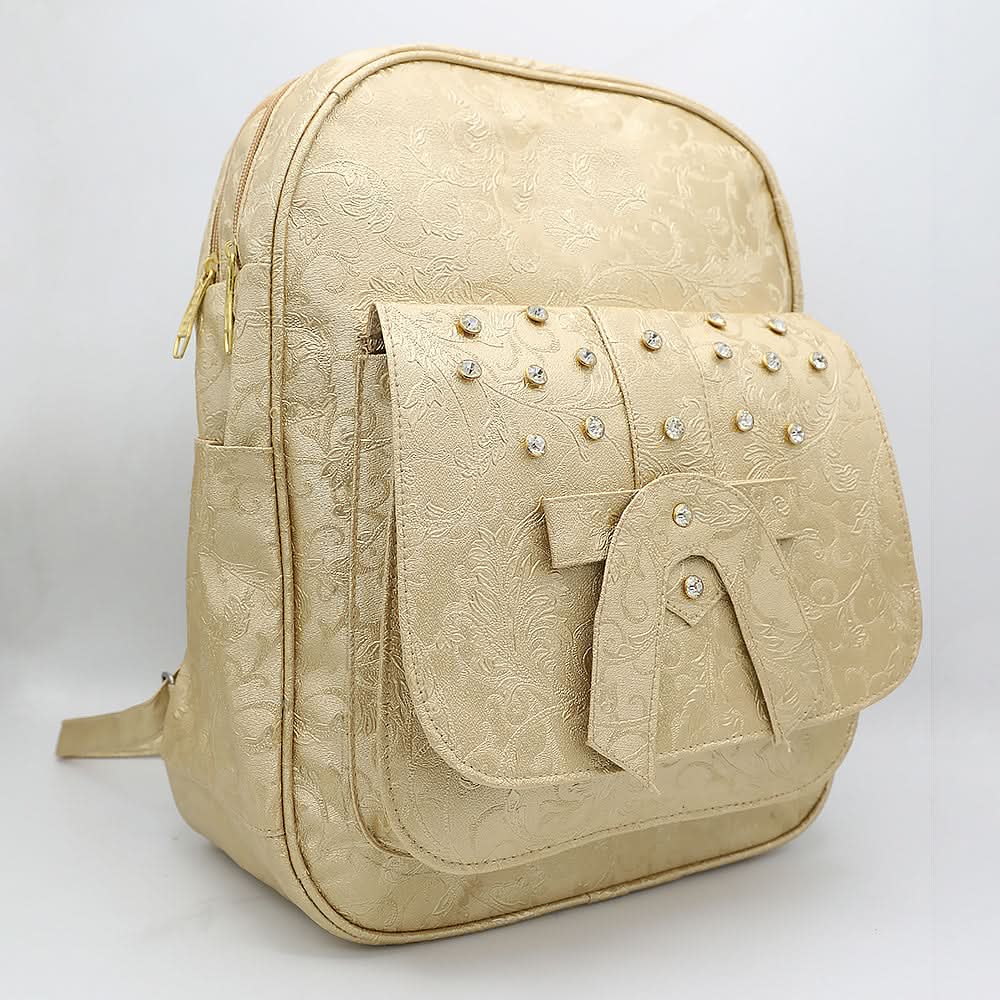 Girls Backpack 6562 - Golden, Kids, Kids Bags, Chase Value, Chase Value