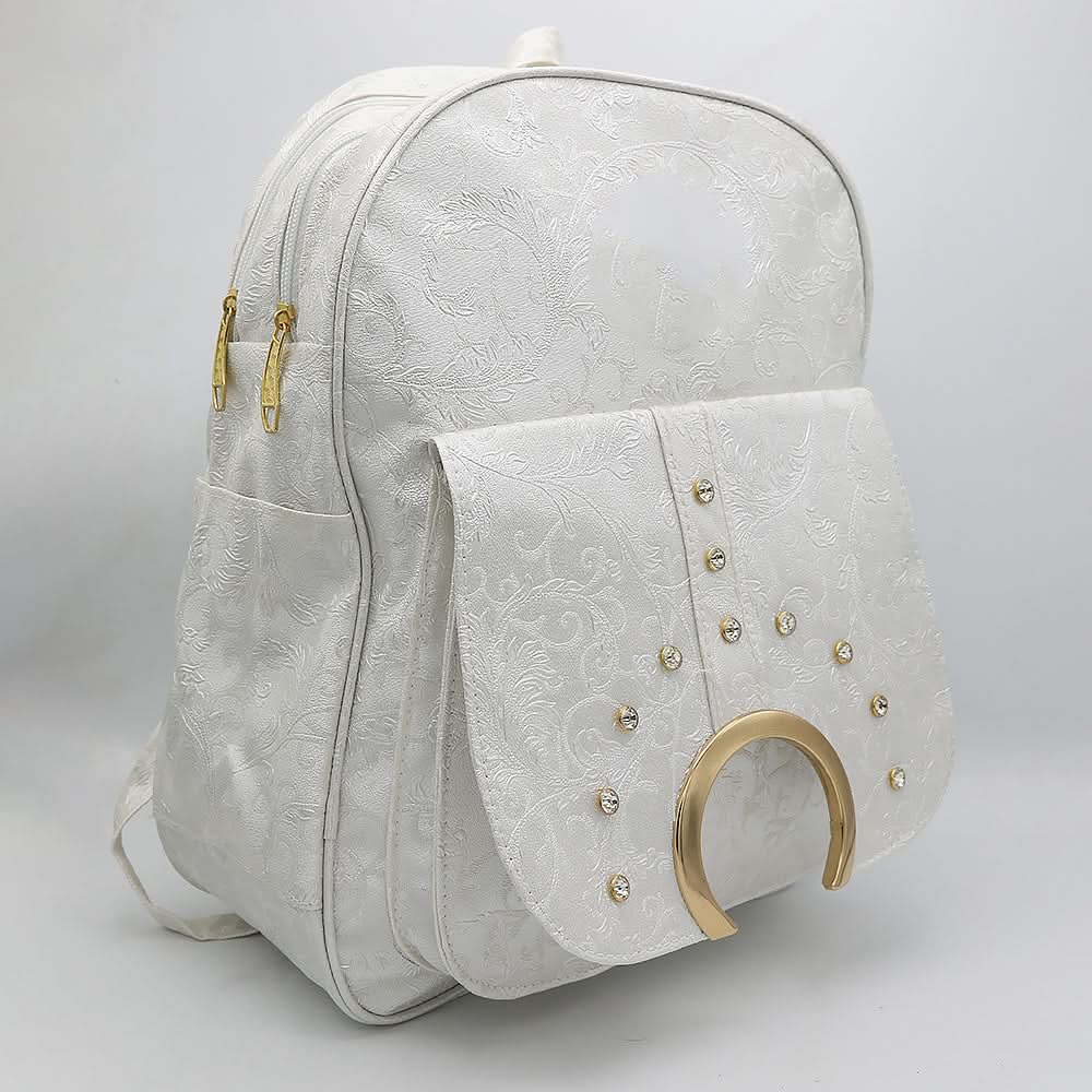Girls Backpack 6574 - White, Kids, Kids Bags, Chase Value, Chase Value