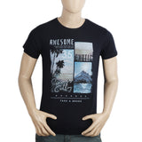 Men's Half Sleeves Printed T-Shirt - Navy Blue, Men, T-Shirts And Polos, Chase Value, Chase Value