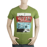 Men's Half Sleeves Printed T-Shirt - Olive, Men, T-Shirts And Polos, Chase Value, Chase Value