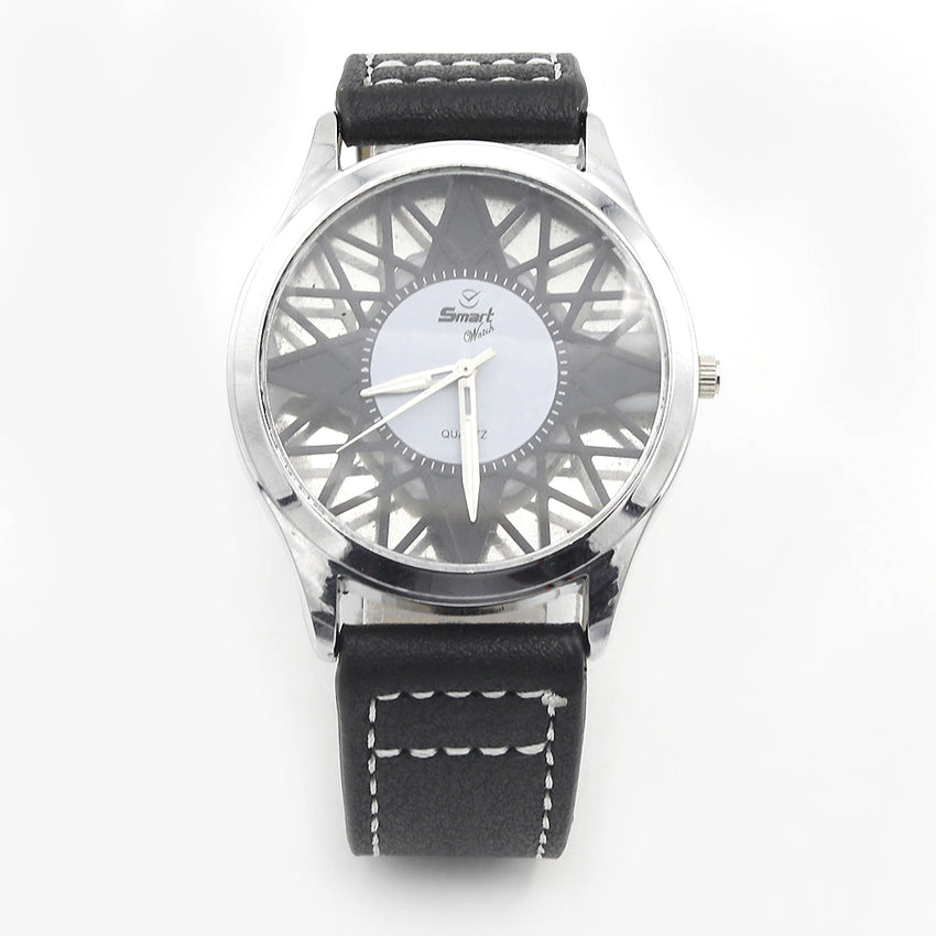 Men's Skeleton Strap Watch - Black & Silver, Men, Watches, Chase Value, Chase Value