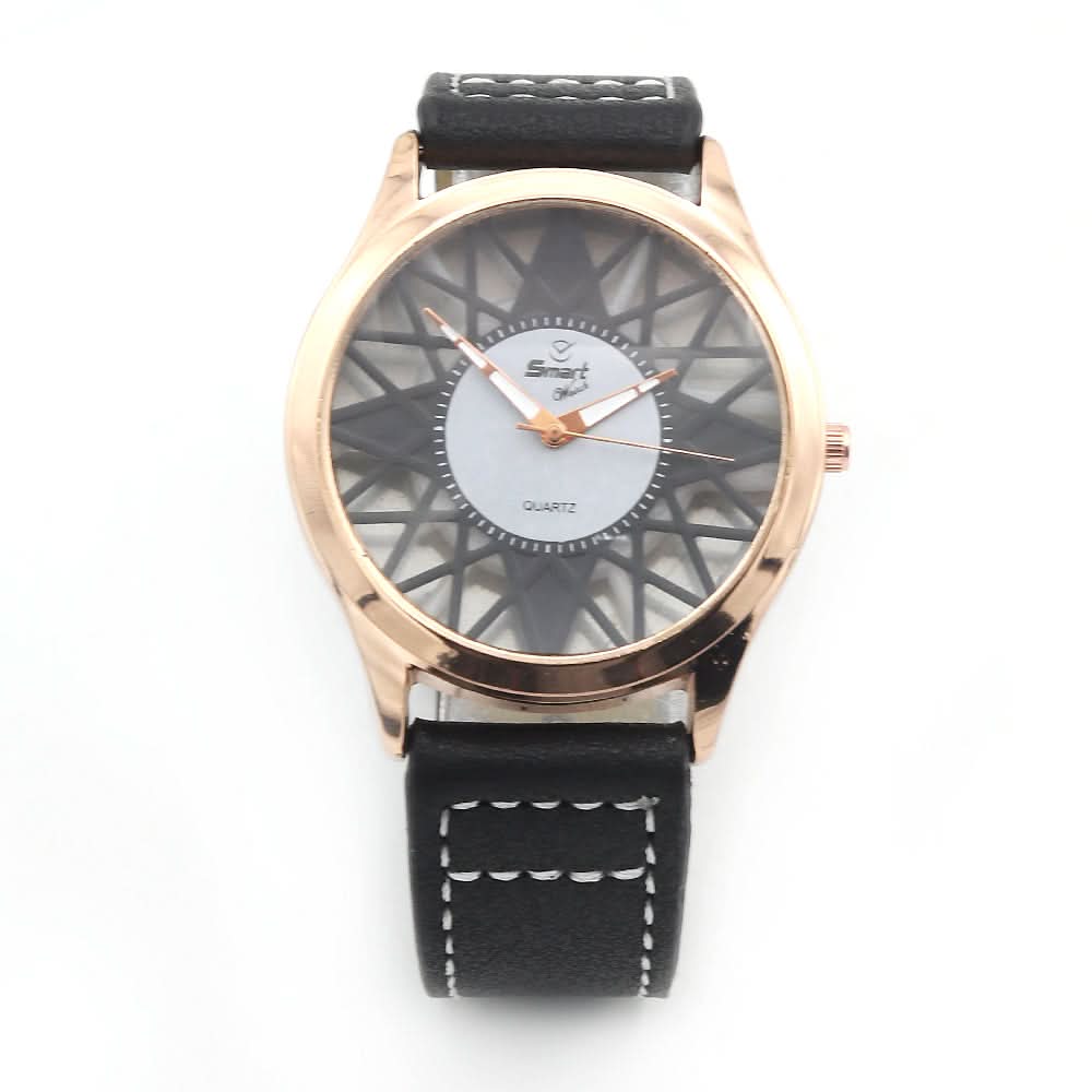 Men's Skeleton Strap Watch - Black & Golden, Men, Watches, Chase Value, Chase Value