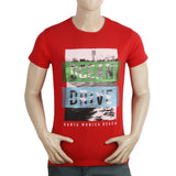 Men's Half Sleeves Printed T-Shirt - Red, Men, T-Shirts And Polos, Chase Value, Chase Value