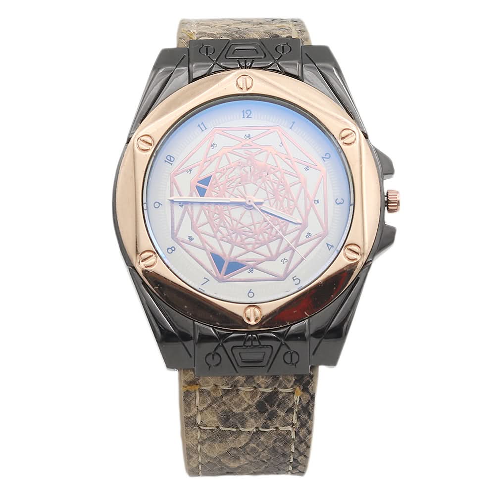 Men's Analog Strap Watch - Beige & Black, Men, Watches, Chase Value, Chase Value